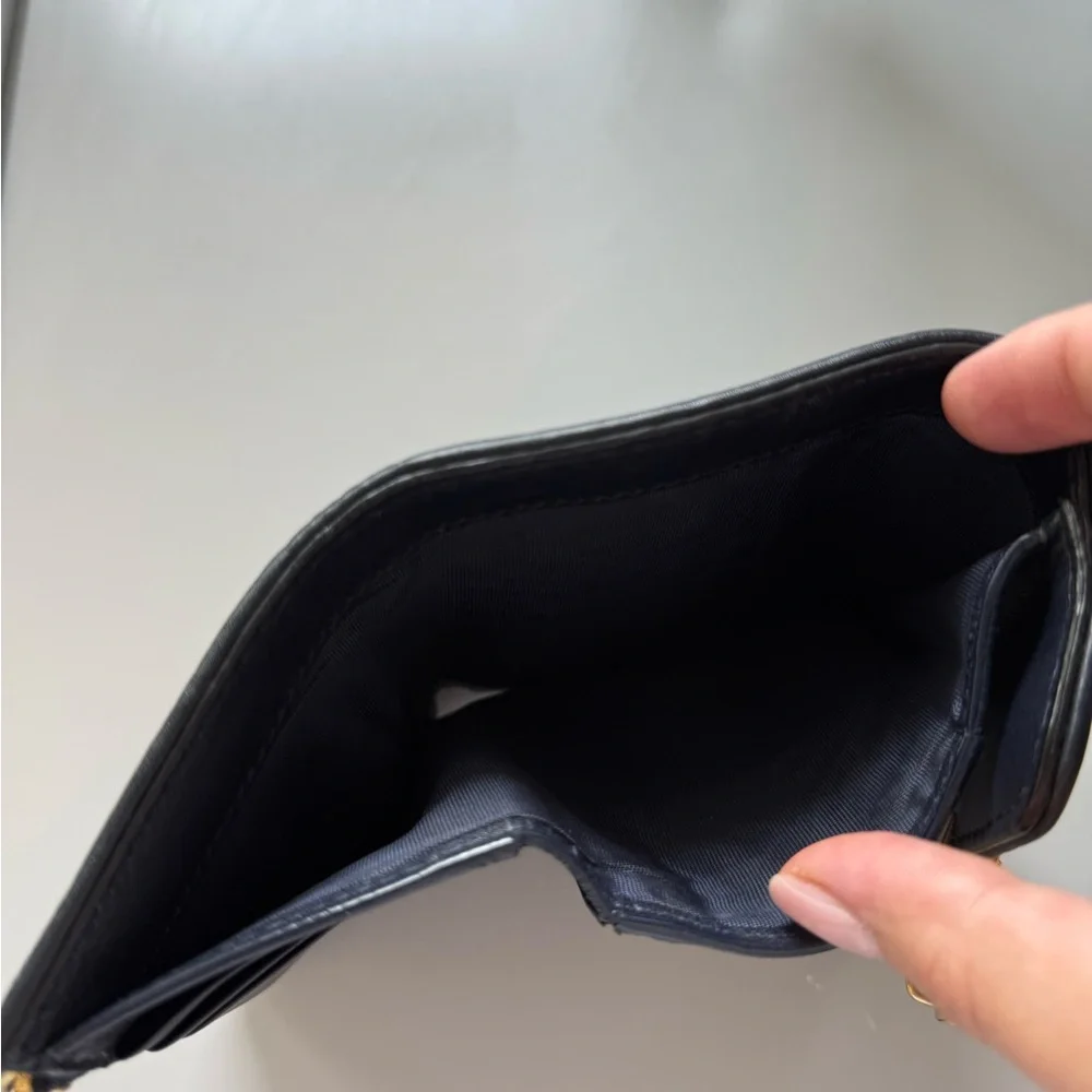 Dior Black and Gold Monogram Wallet